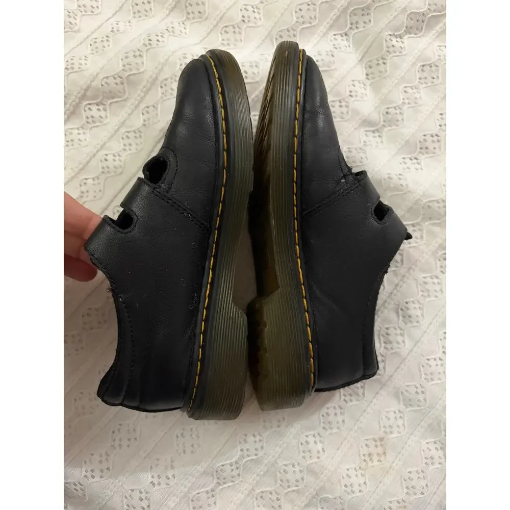 Dr Martens 8065 Mary Jane Double Buckle Black Shoes Youth Kids US 1 UK 13